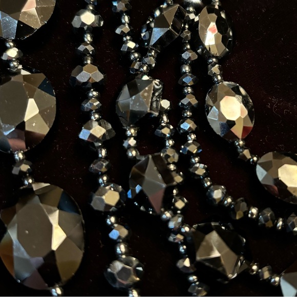 Vintage Large Runway Style 6 Strand Crystal Bib Necklace - Picture 5 of 7